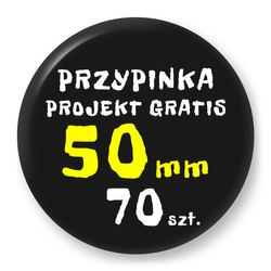 Przypinka 70 szt. Znaczek Pin Gadżet Upominek Reklamowy z Twoim Wzorem Logo Foto - 50mm.
